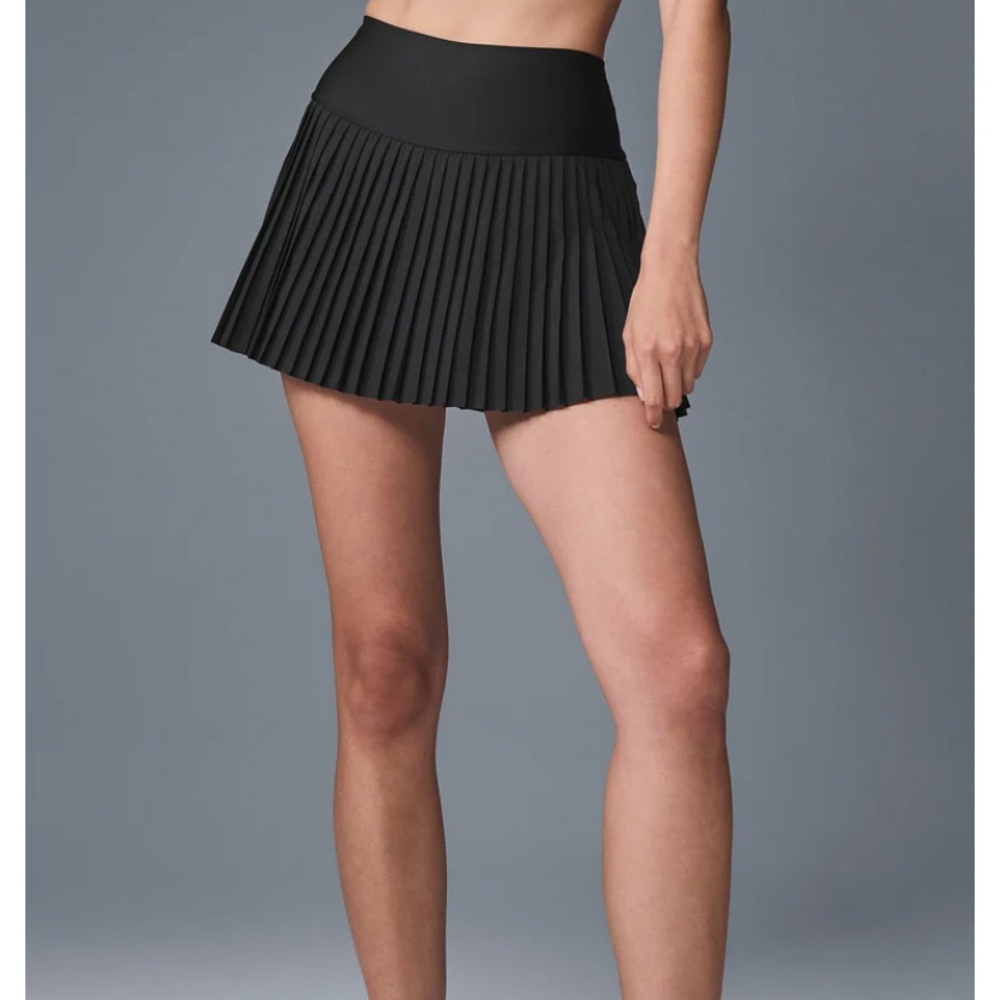 ALO Yoga Black Pleated Mini Skirt